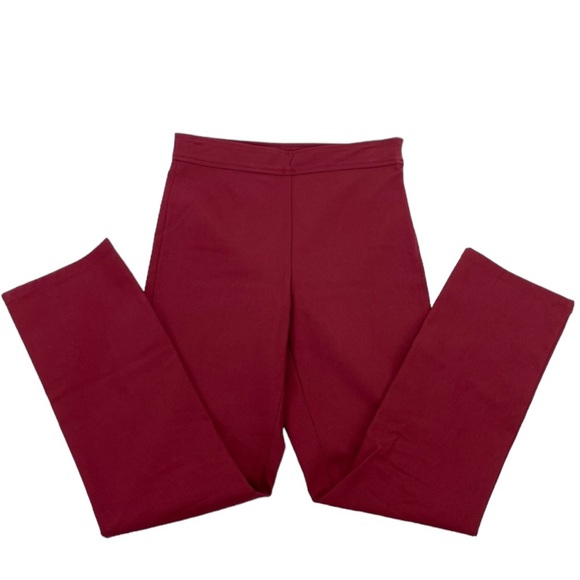 Theory Bimsa Approach Stretch Cropped Pants Size 4 Deep Red - Picture 4 of 9